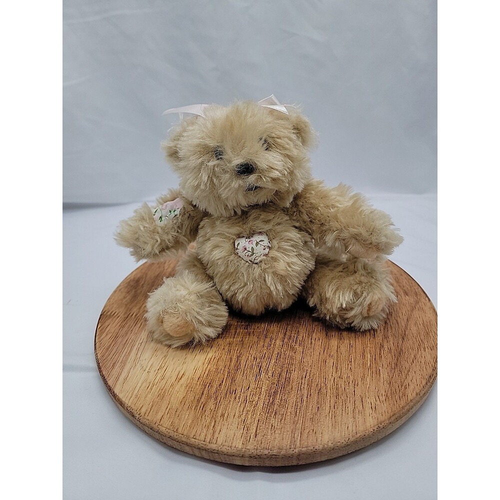 Vintage 1992 Priscilla Hillman Plush Patchwork Bear 6"